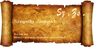 Szegedy Zsanett névjegykártya